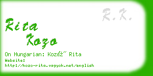 rita kozo business card